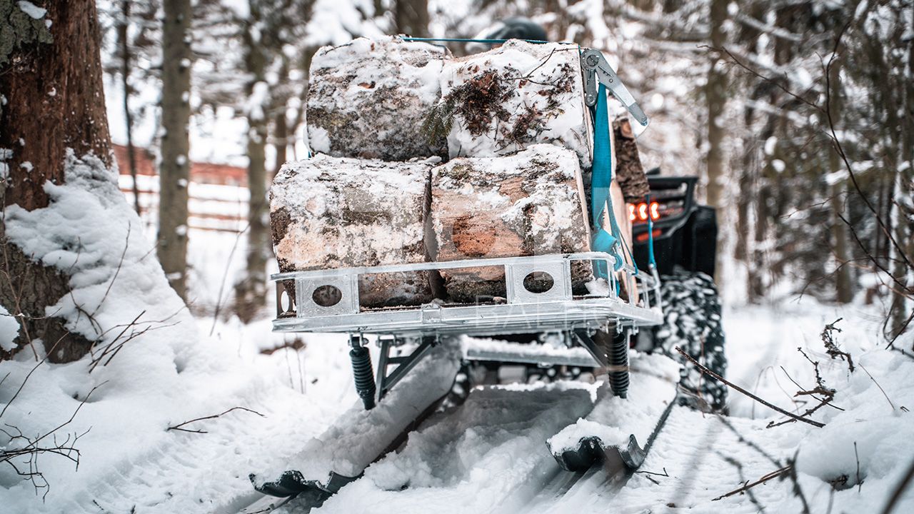 Ski sled: (platform trailer on skis)
