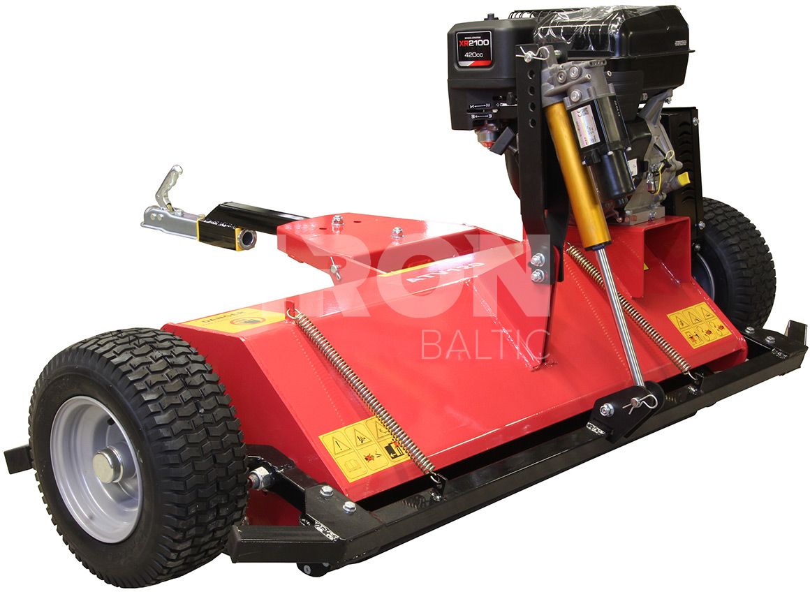 Electric-hydraulic height adjuster for flail mower