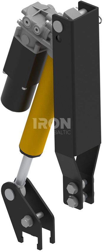 Electric-hydraulic height adjuster for flail mower