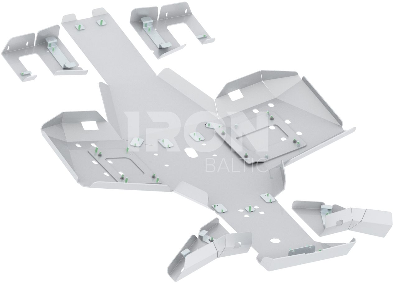 Skid plate full set (aluminium): Polaris Sportsman: 570 SP (2021+): 570 Trail (2021+)