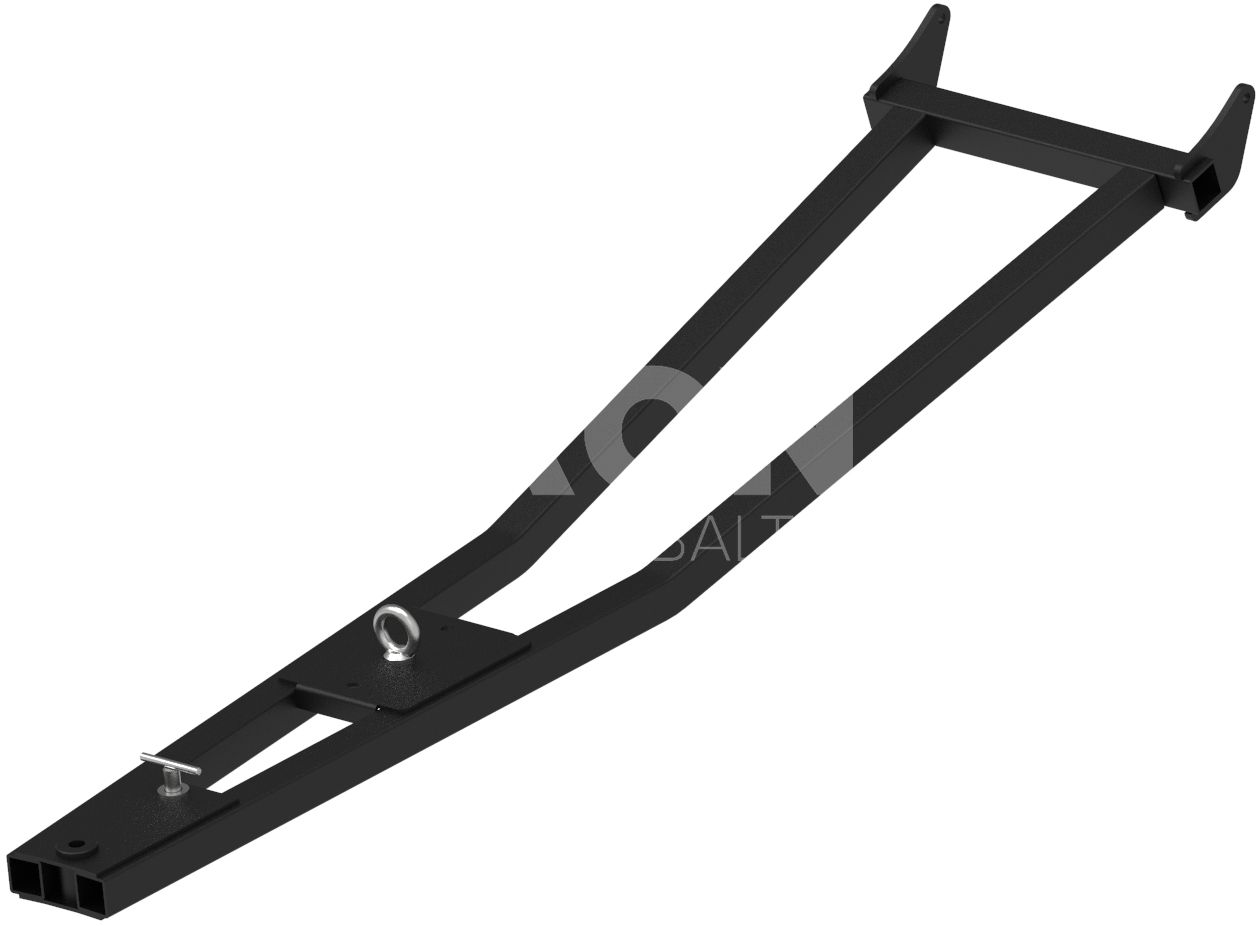 Extended push tube for tracks fitted ATV: Rotary Broom use