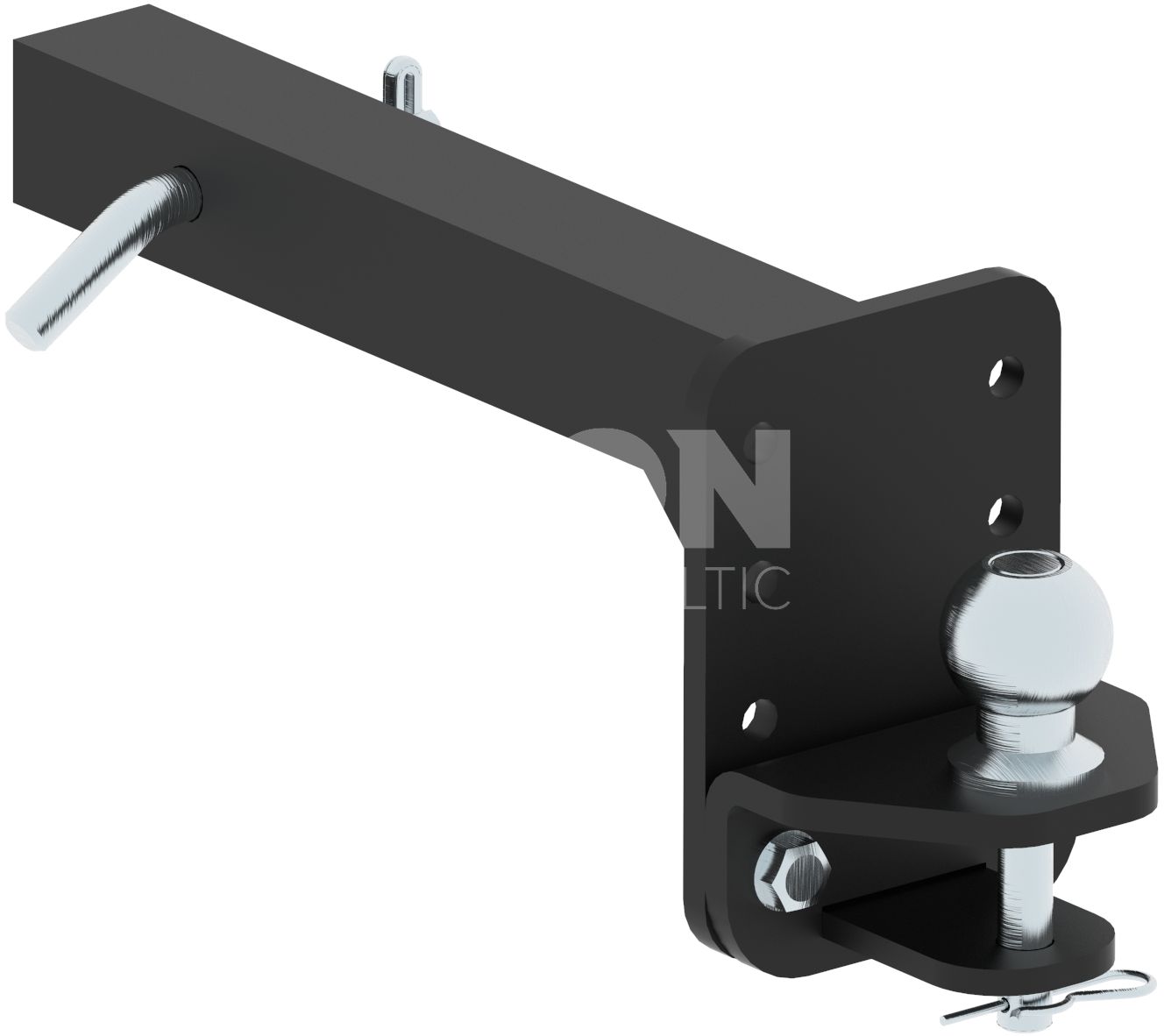 Adjustable rear hitch ball & extender (2" receiver)