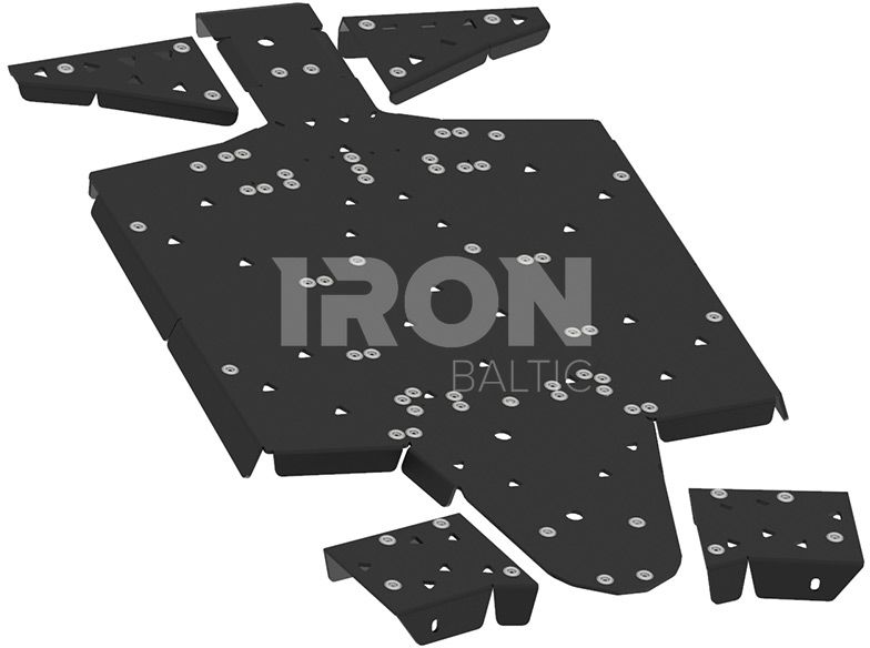 Skid plate full set (plastic): Polaris RZR 900 S / RZR 1000 S