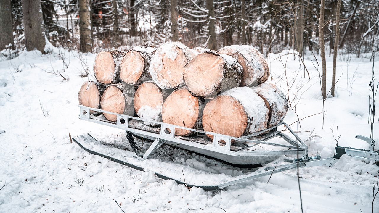 Ski sled: (platform trailer on skis)