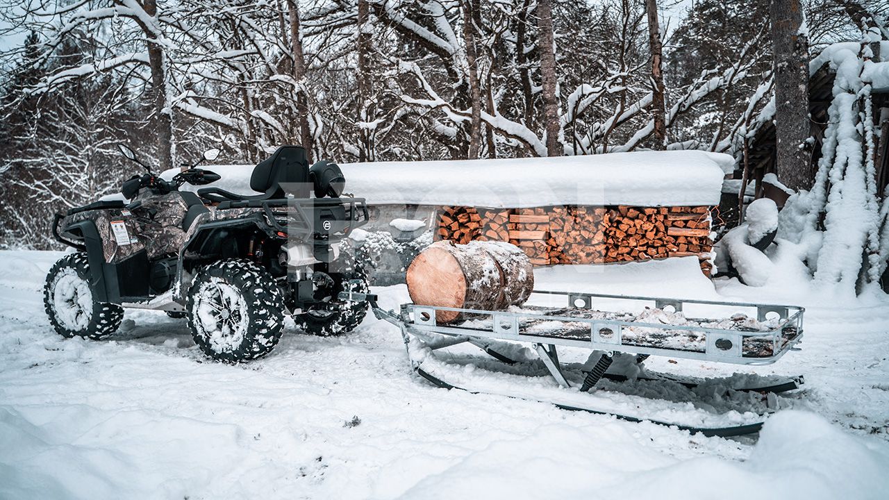Ski sled: (platform trailer on skis)
