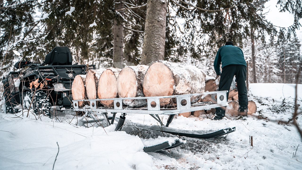 Ski sled: (platform trailer on skis)