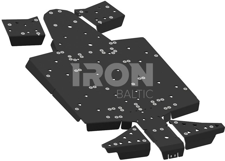 Skid plate full set (plastic): Polaris RZR 900 S / RZR 1000 S
