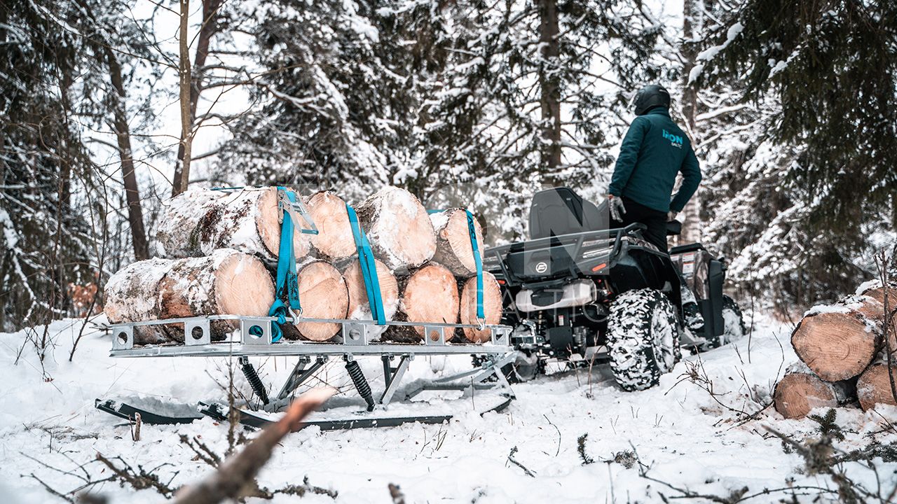 Ski sled: (platform trailer on skis)
