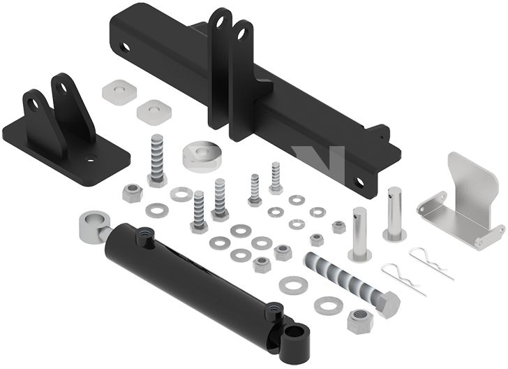 Hydraulic dump / tilting kit: for bucket conversion kit: for plow bucklets