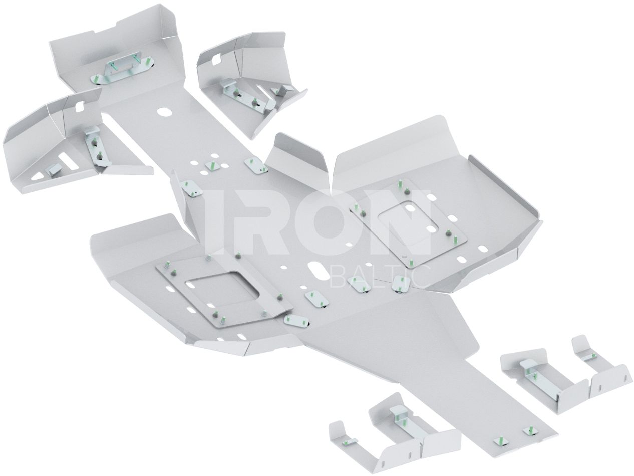 Skid plate full set (aluminium): Polaris Sportsman: 570 SP (2021+): 570 Trail (2021+)