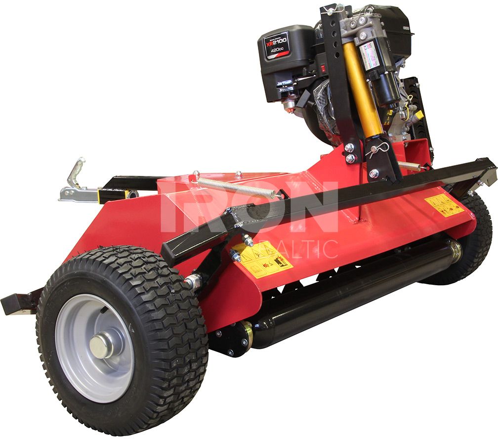 Electric-hydraulic height adjuster for flail mower