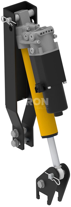 Electric-hydraulic height adjuster for flail mower