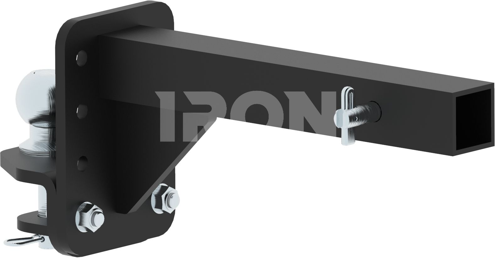 Adjustable rear hitch ball & extender (2" receiver)