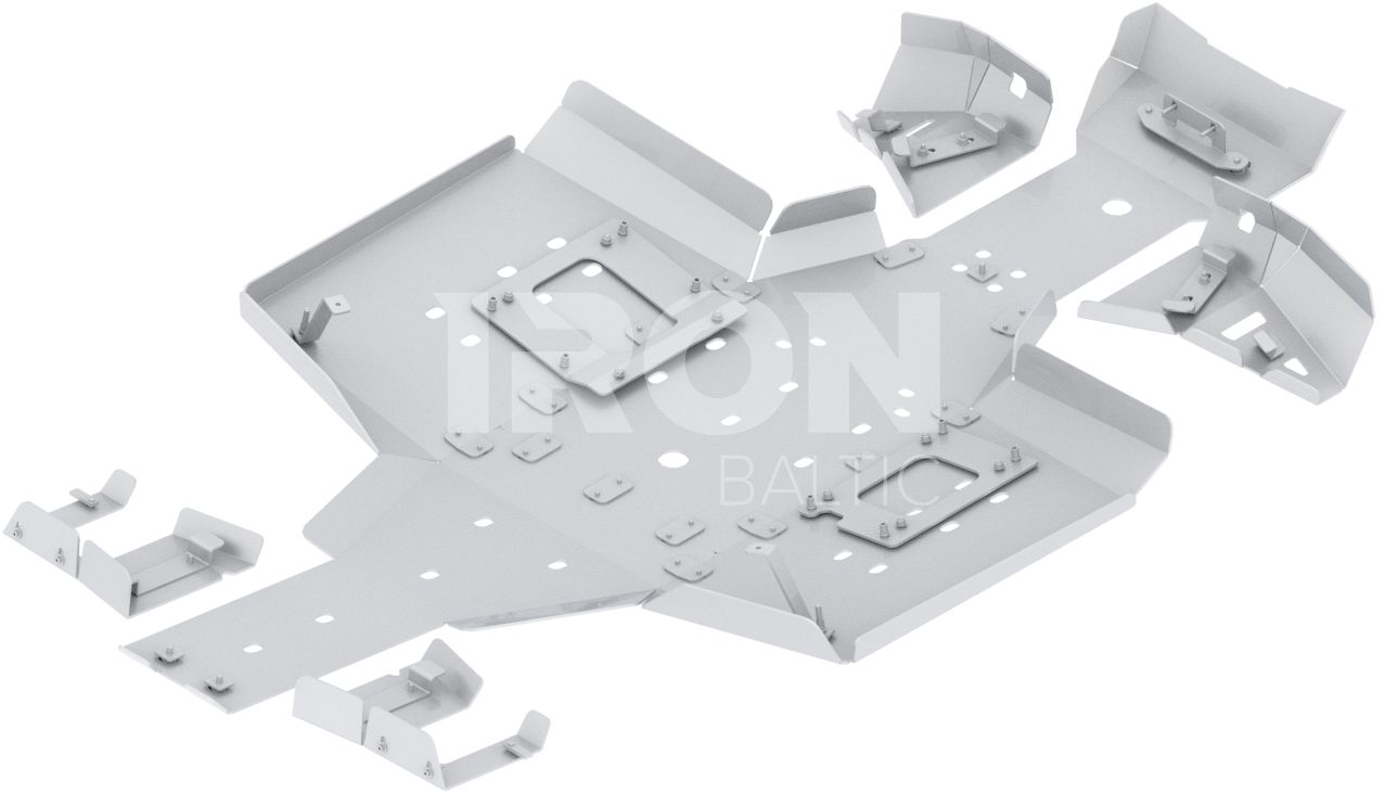 Skid plate full set (aluminium): Polaris Sportsman 570 X2 Nordic Pro (MY2025+)