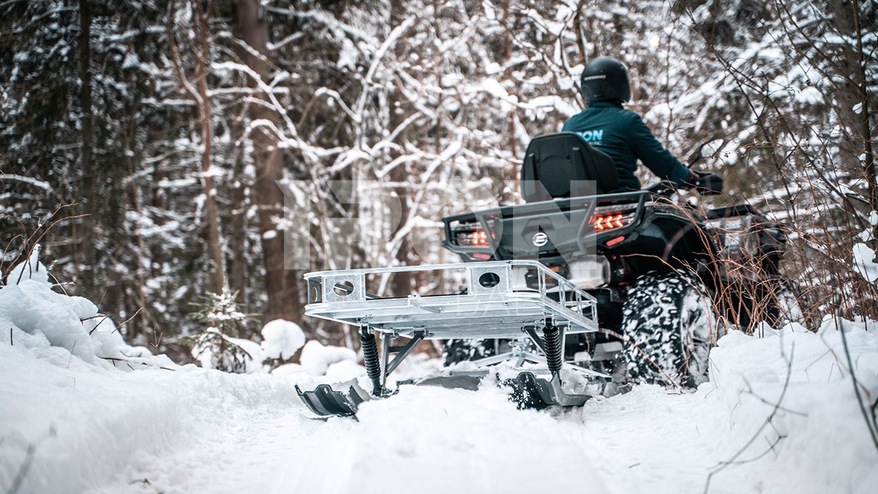 Ski sled: (platform trailer on skis)