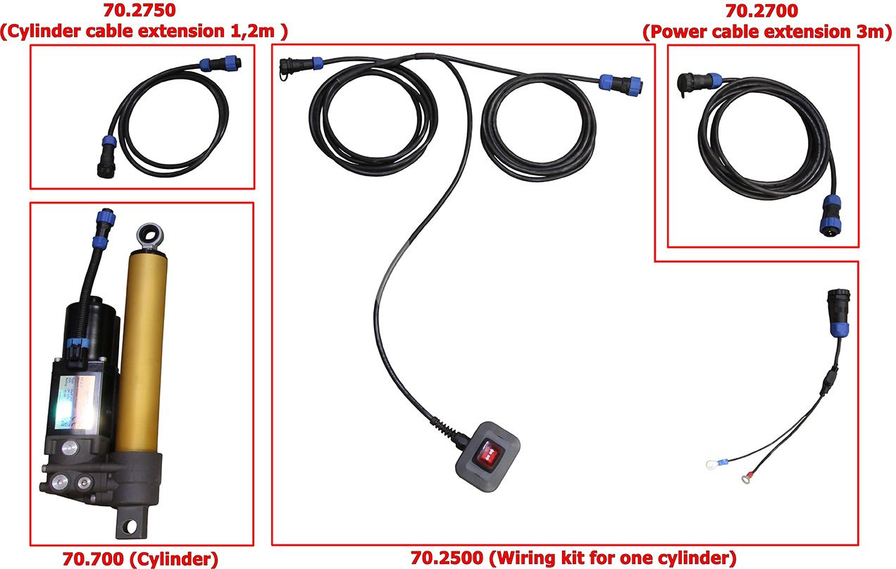 Cylinder cable extensions (1,2 meters)