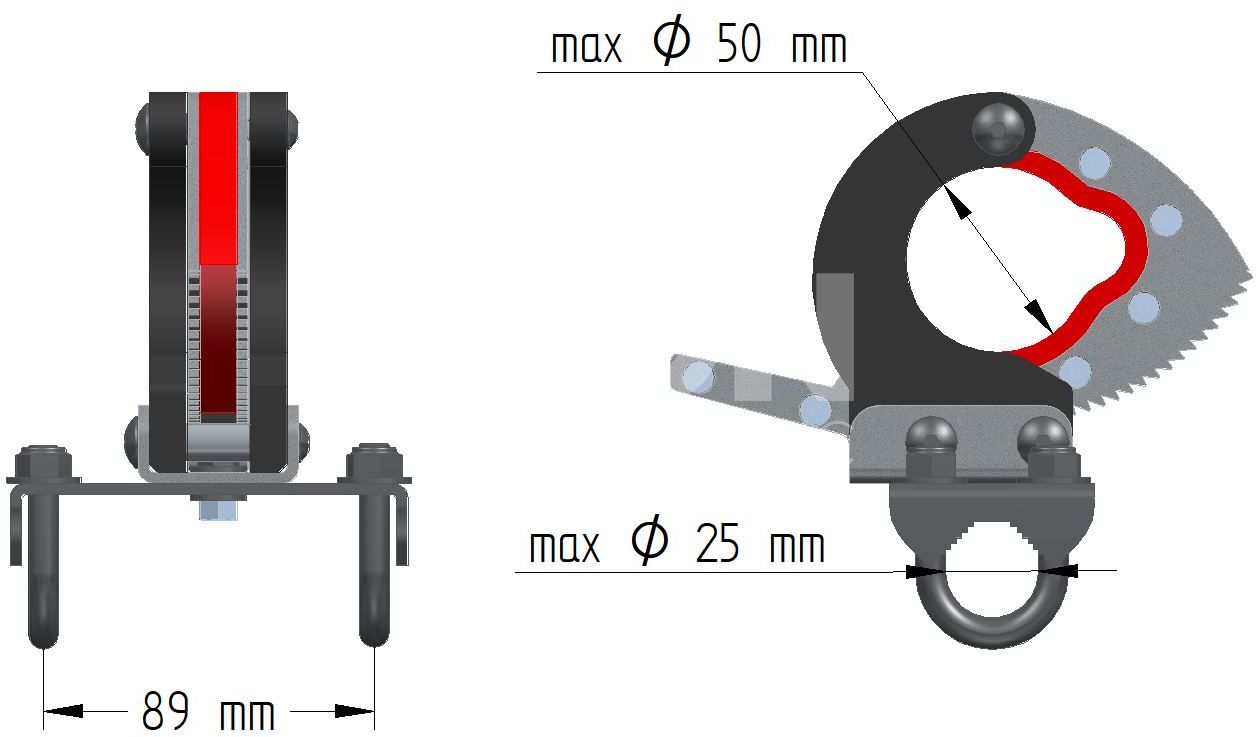 Quick release clamp: (tubular frame)